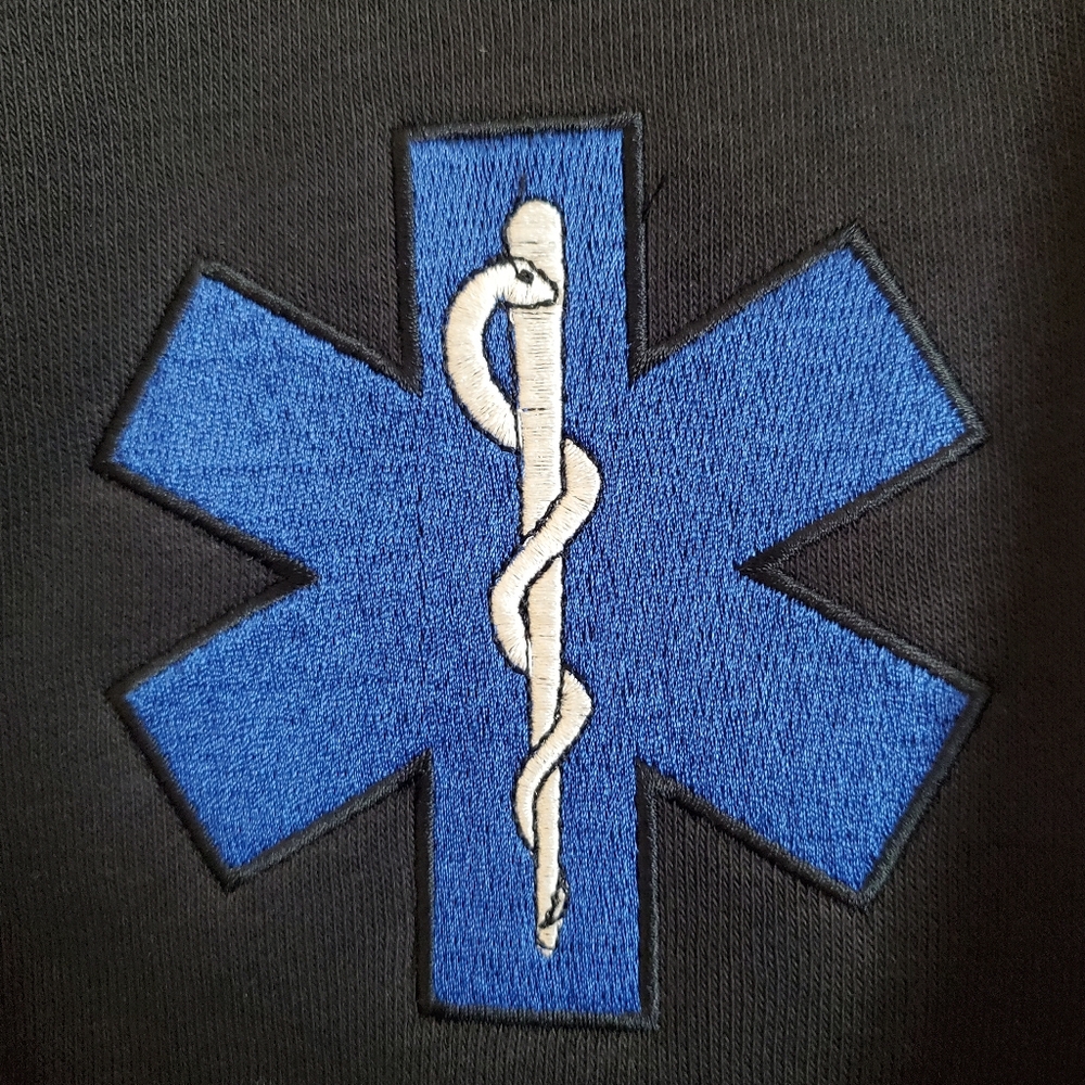 Custom Made EMS Quartet Zip Sweater Medium Black Pockets EMT Brand New - Picture 5 of 7
